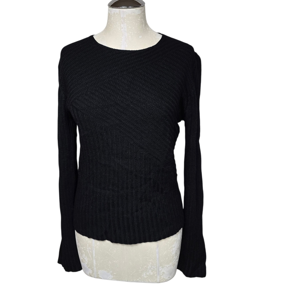 Banana Republic Extra Fine Italian Marino Wool Black Sweater L
